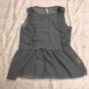 Gingham peplum tank